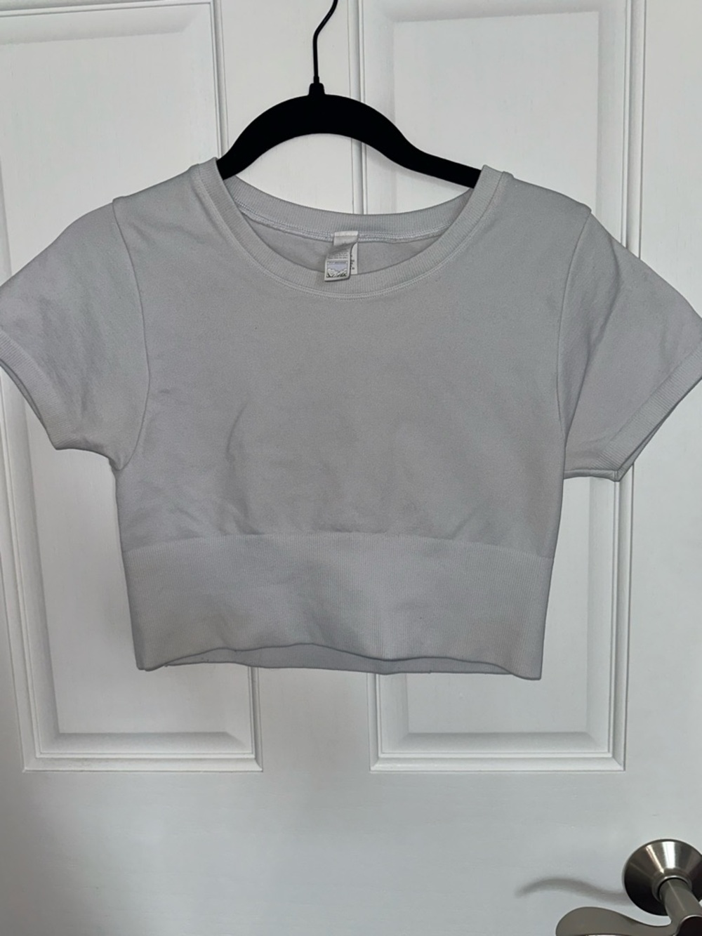 Classic White Ribbed Crop Top - Women